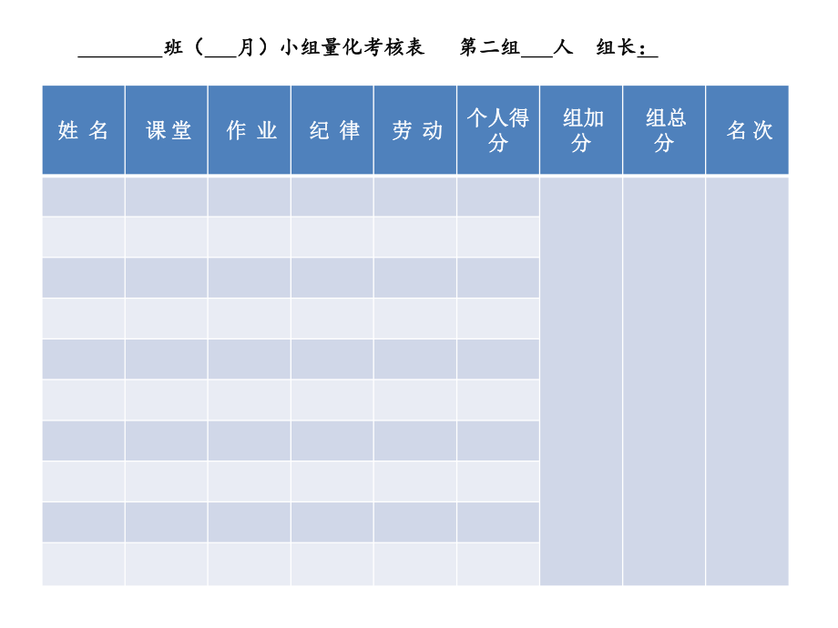 班级管理小组统计表.ppt_第1页