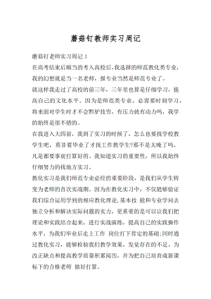 蘑菇钉教师实习周记范文.docx