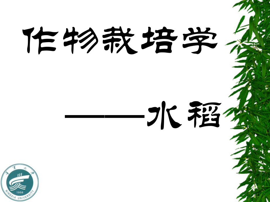 作物栽培学水稻PPT课件.ppt_第1页