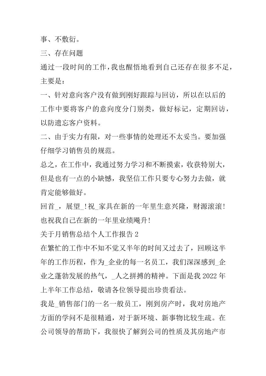 关于月销售总结个人工作报告例文.docx_第2页