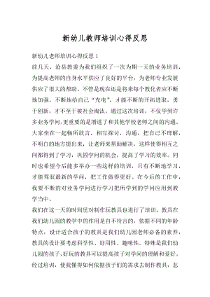 新幼儿教师培训心得反思精品.docx