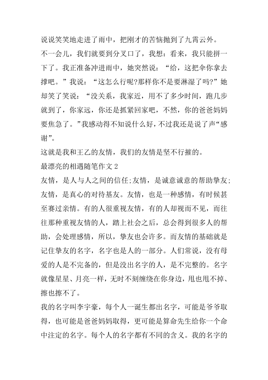 最美丽的相遇随笔作文范本.docx_第2页