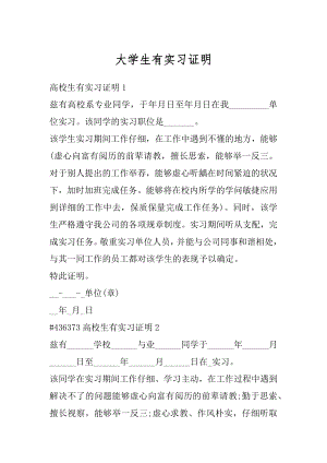 大学生有实习证明汇编.docx