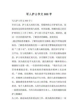 写人护士作文800字汇编.docx