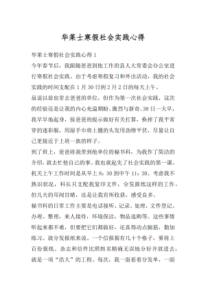 华莱士寒假社会实践心得精选.docx