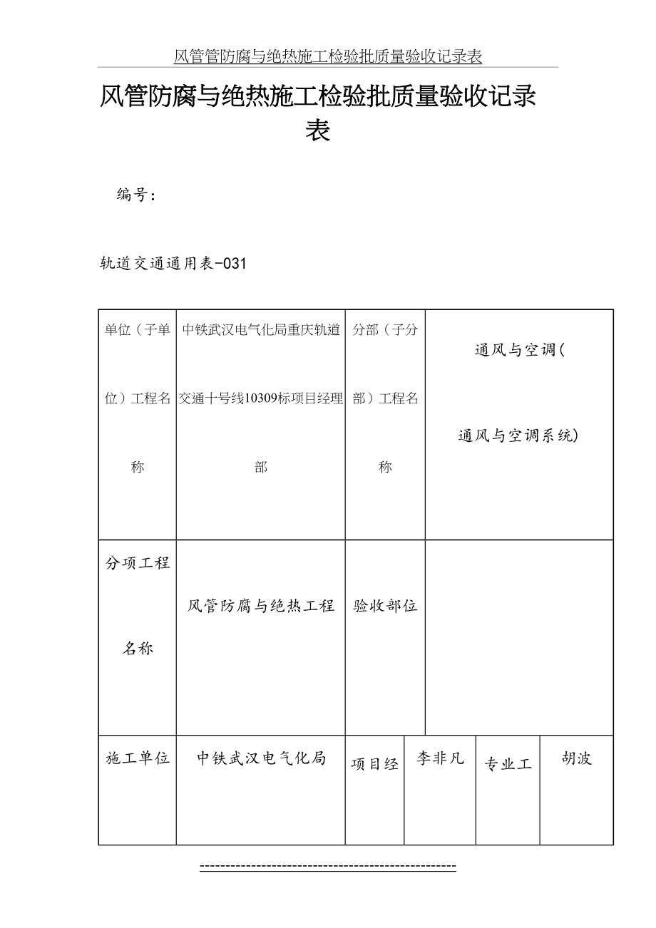 风管管防腐与绝热施工检验批质量验收记录表.docx_第2页