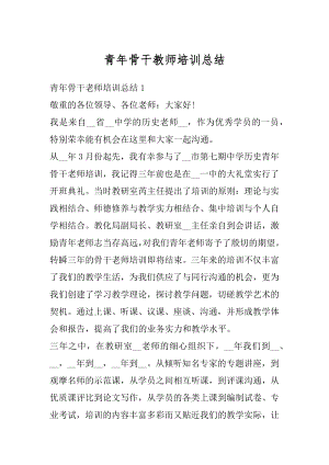 青年骨干教师培训总结精选.docx