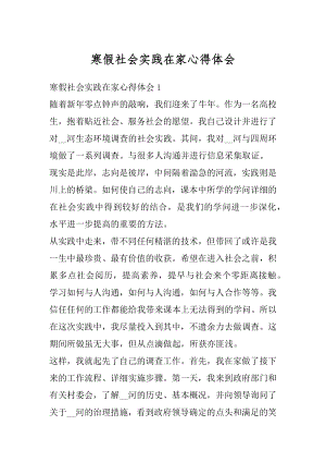 寒假社会实践在家心得体会范本.docx