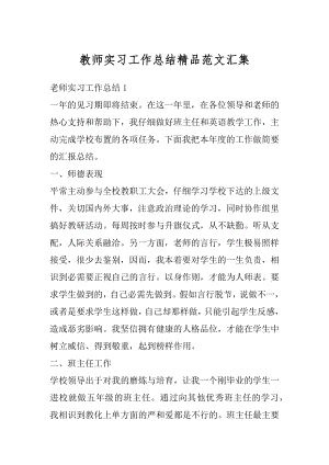 教师实习工作总结精品范文汇集范例.docx