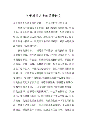 关于感悟人生的爱情散文范例.docx