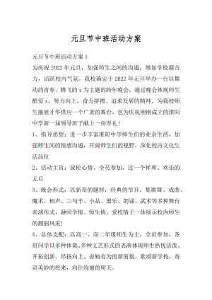 元旦节中班活动方案汇编.docx