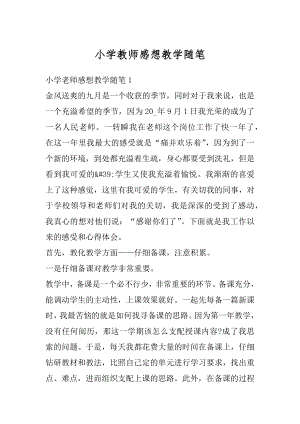 小学教师感想教学随笔精选.docx