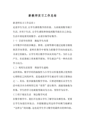 新教师实习工作总结精编.docx