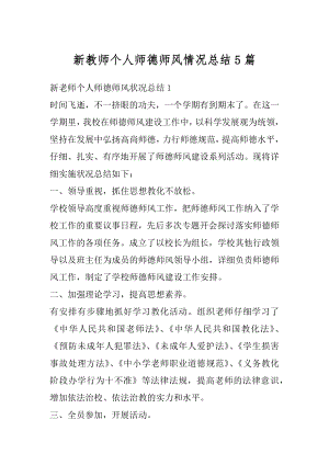 新教师个人师德师风情况总结5篇例文.docx