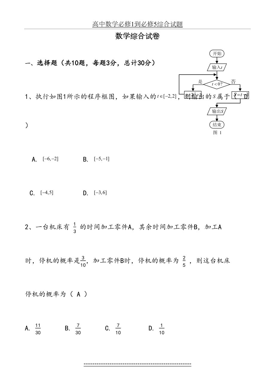 高中数学必修1到必修5综合试题.docx_第2页