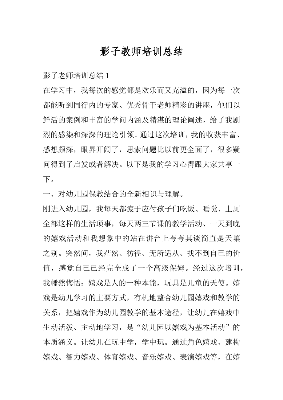 影子教师培训总结汇总.docx_第1页