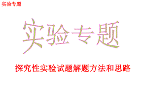 (年高考化学专题讲解)《实验：探究性实验试题解题方法和思路》.ppt