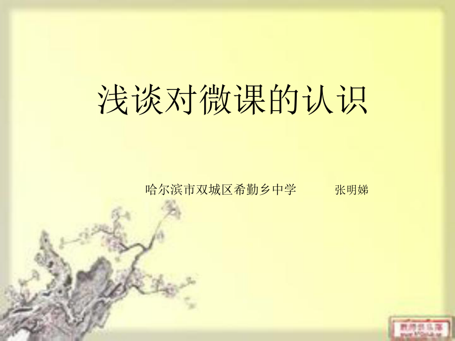 对微课的认识的PPT.ppt_第1页