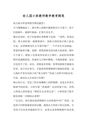 幼儿园小班教师教学教育随笔汇总.docx