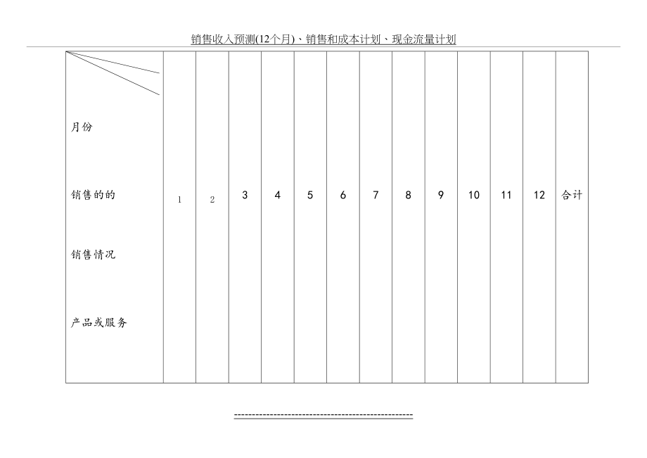 销售收入预测(12个月)、销售和成本计划、现金流量计划.doc_第2页