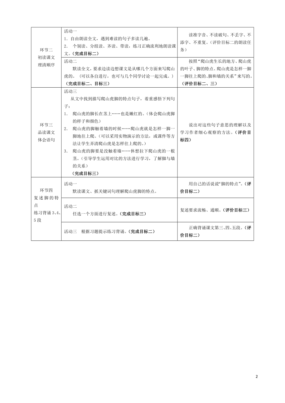 郑州市小学语文基于标准的教学设计《爬山虎的脚》.doc_第2页