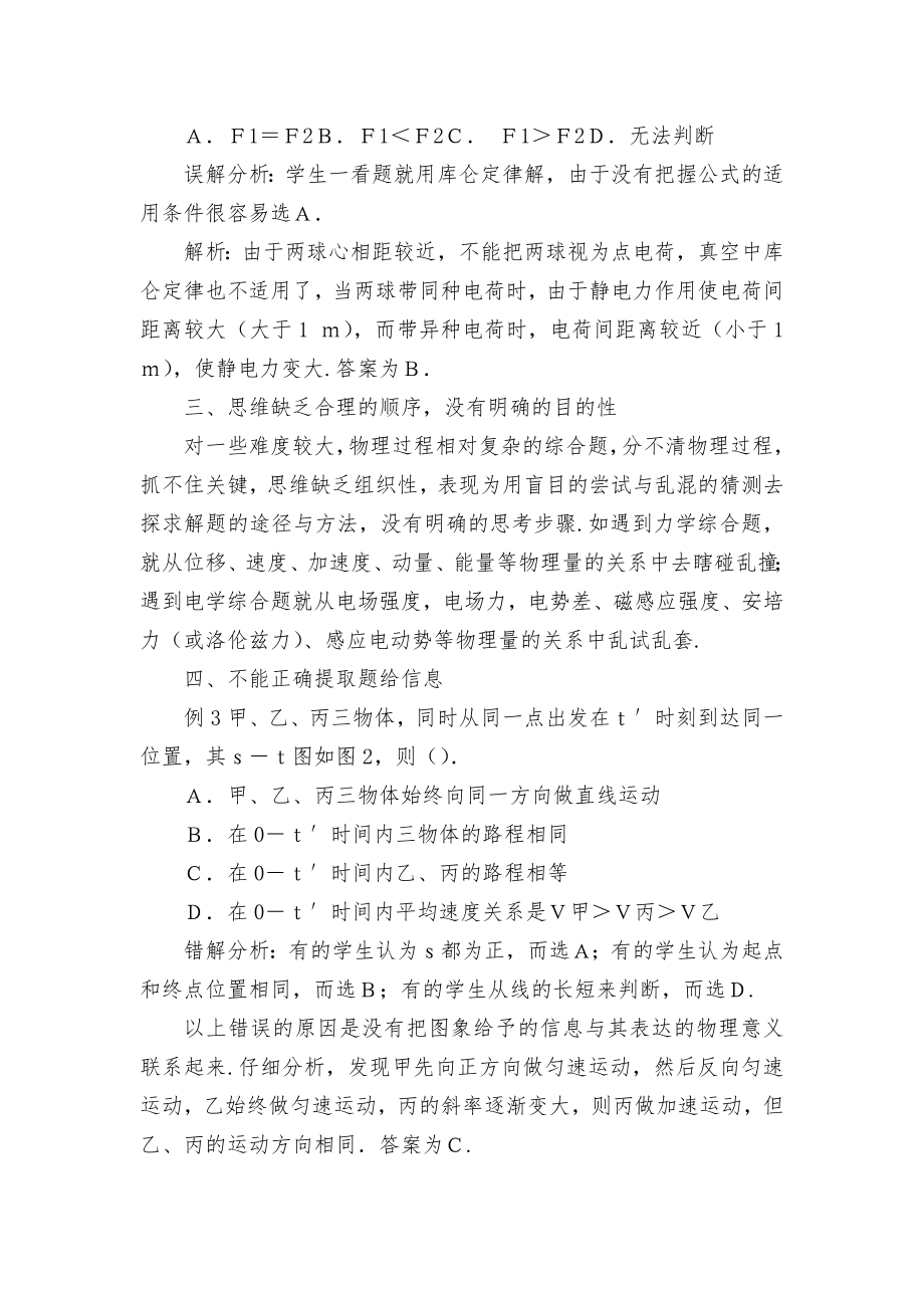 高中学生解物理题常见错误分析优秀获奖科研论文.docx_第2页