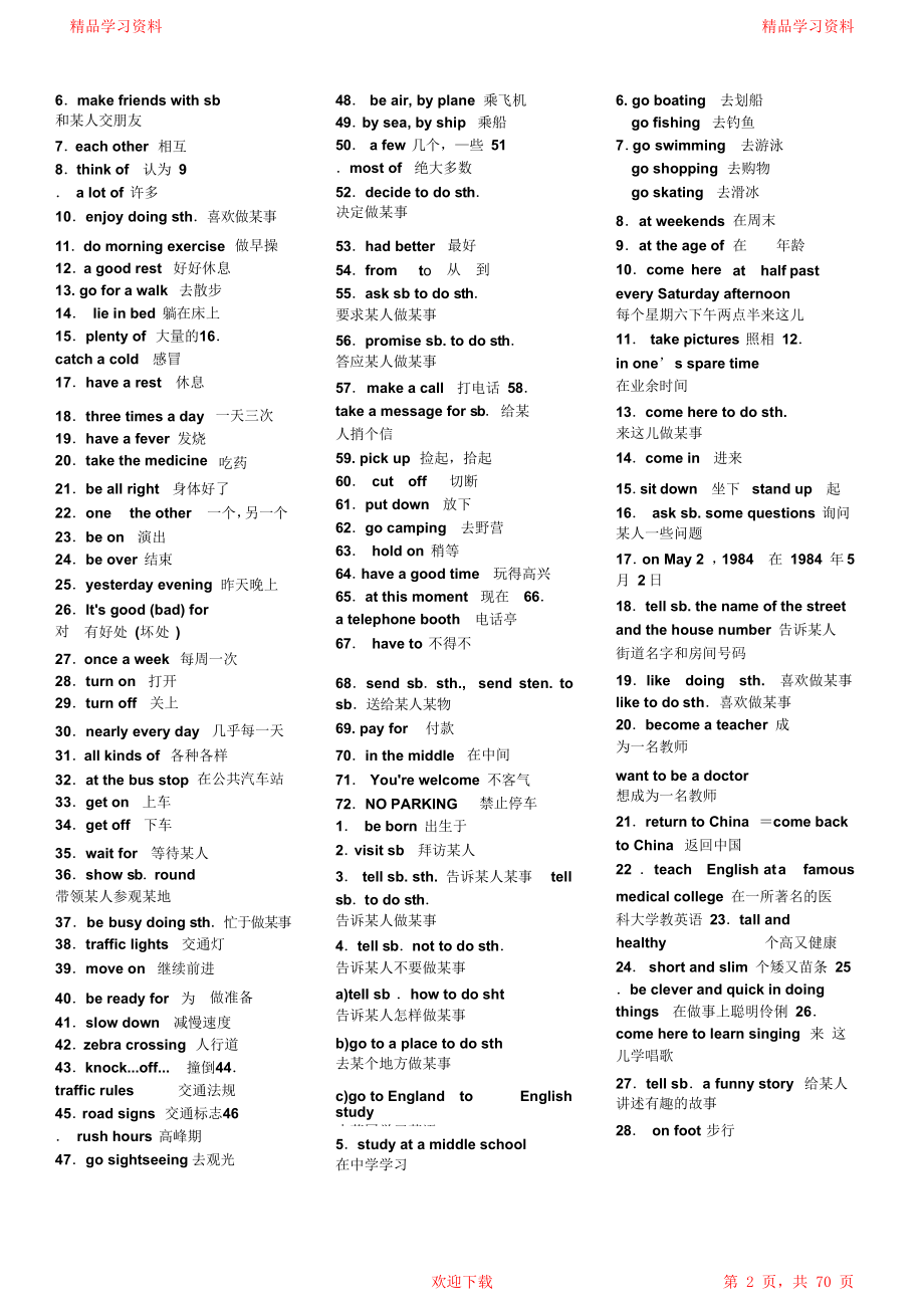 初中英语单词短语句型大全(完整版).doc_第2页