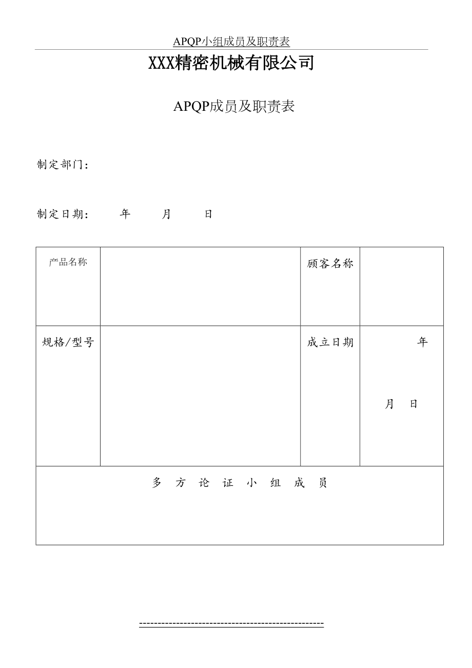 APQP小组成员及职责表.doc_第2页