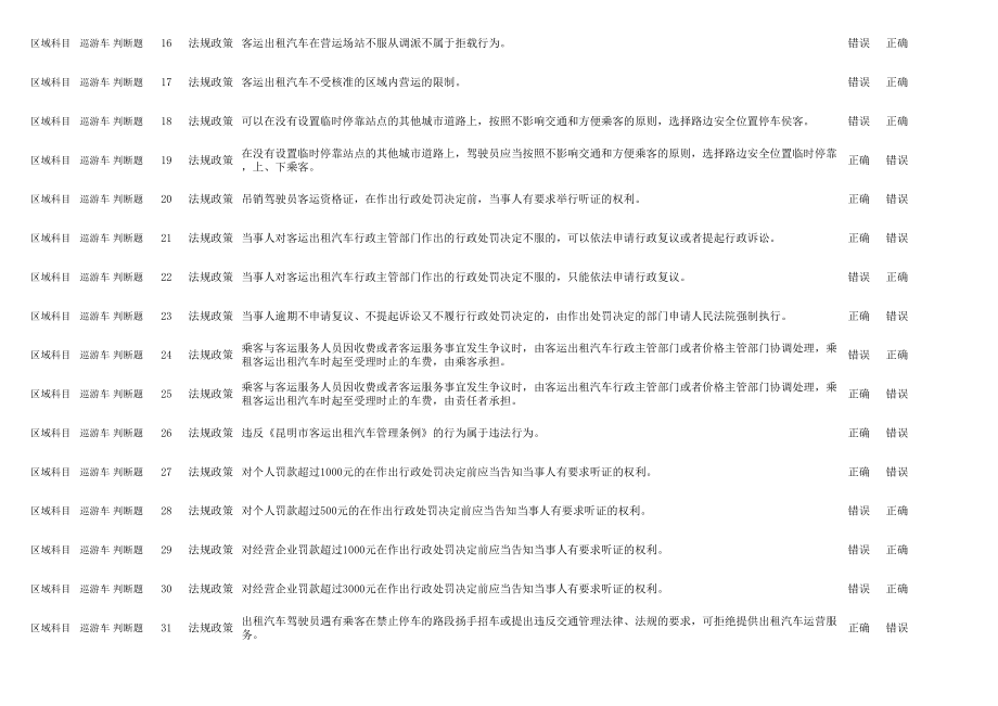 出租汽车试题《选择题》.xls_第2页