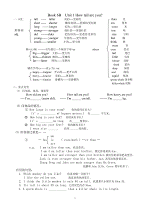 PEP小学六年级英语下册知识点归纳及练习1.doc