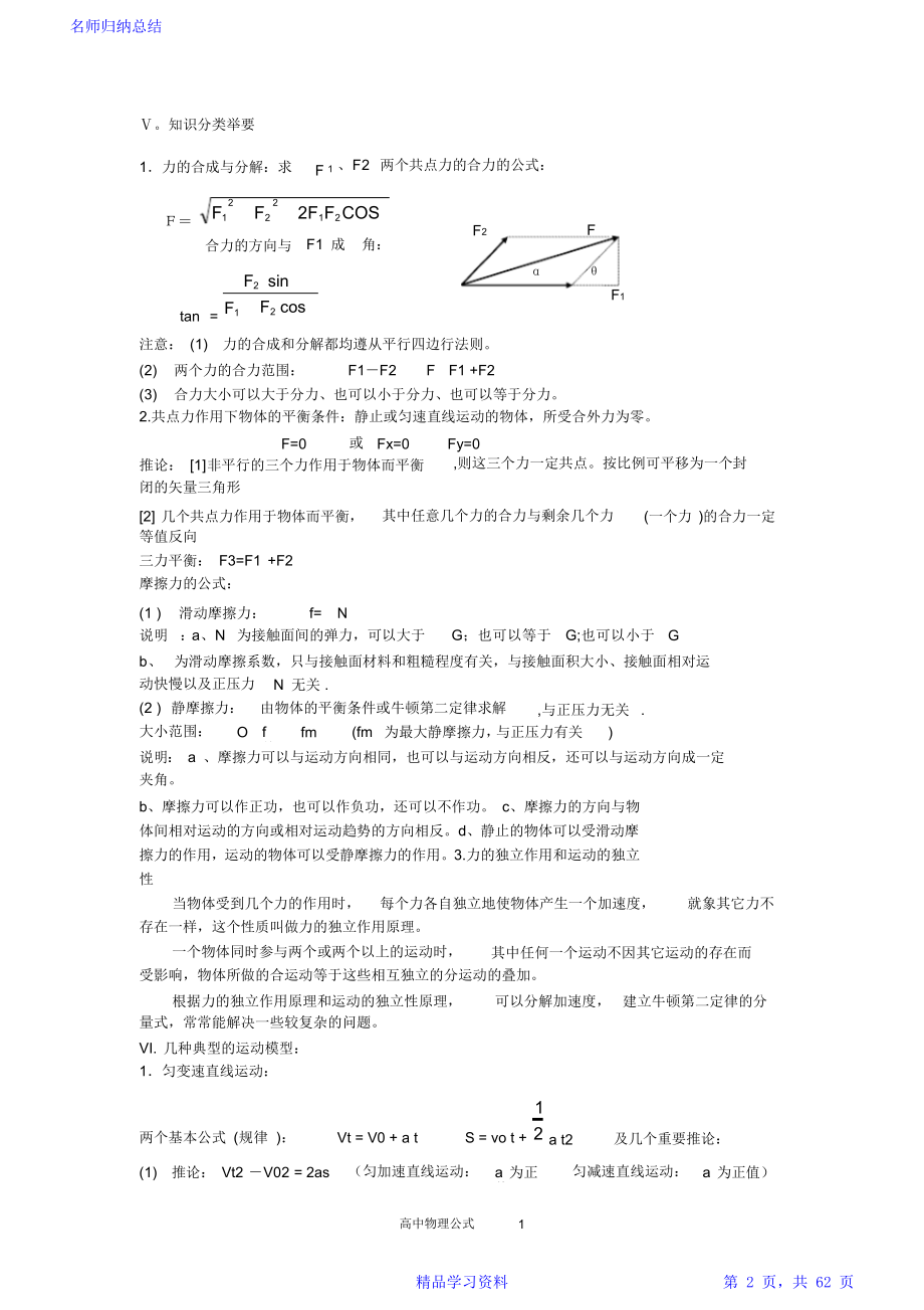 高中物理重点知识点总结及公式大全.doc_第2页