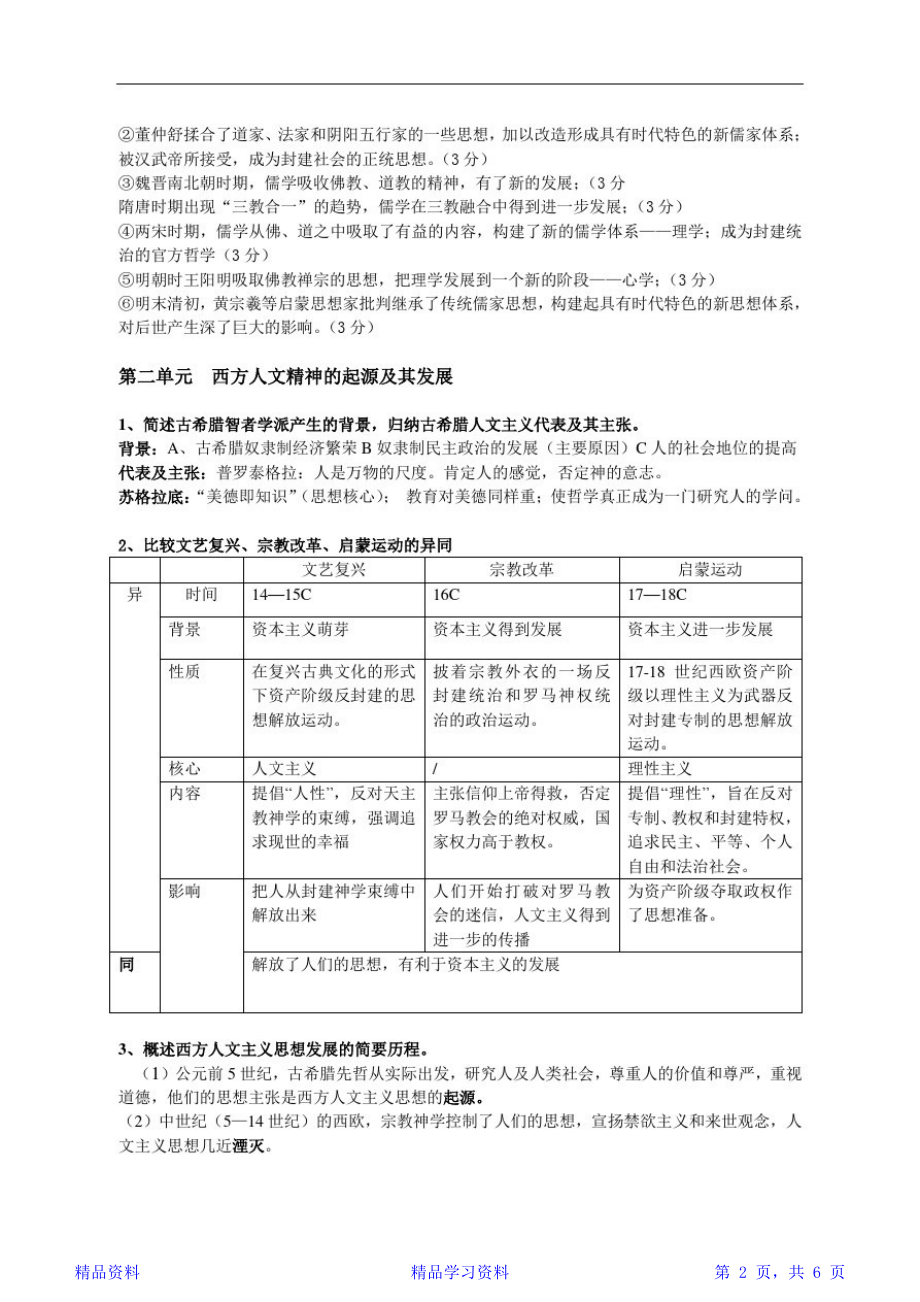 最新最全面最新高中历史必修三总复习重点知识点归纳资料(精华版).doc_第2页