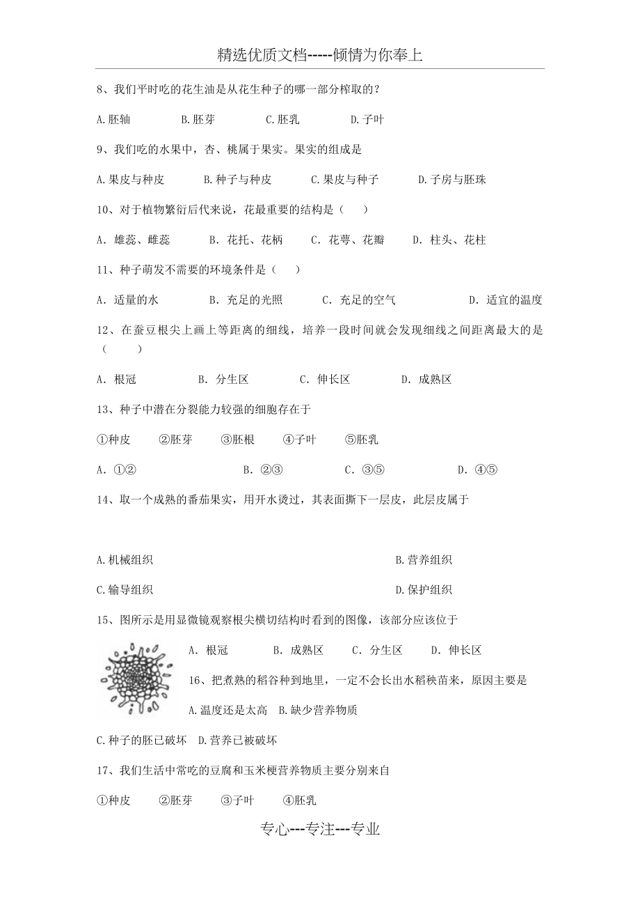 被子植物的一生-测试题.docx_第2页