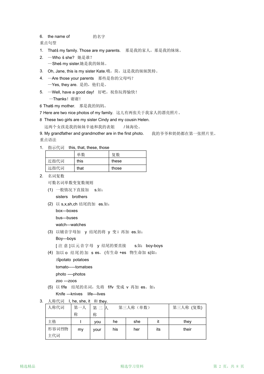 最新版人教版英语七年级上册所有单元知识点总结(超详细).doc_第2页