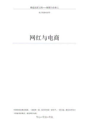 网红与电商.docx