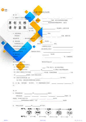 最完整七年级生物下册：基础必背知识点归纳总结(20210104135141)(精华版).doc