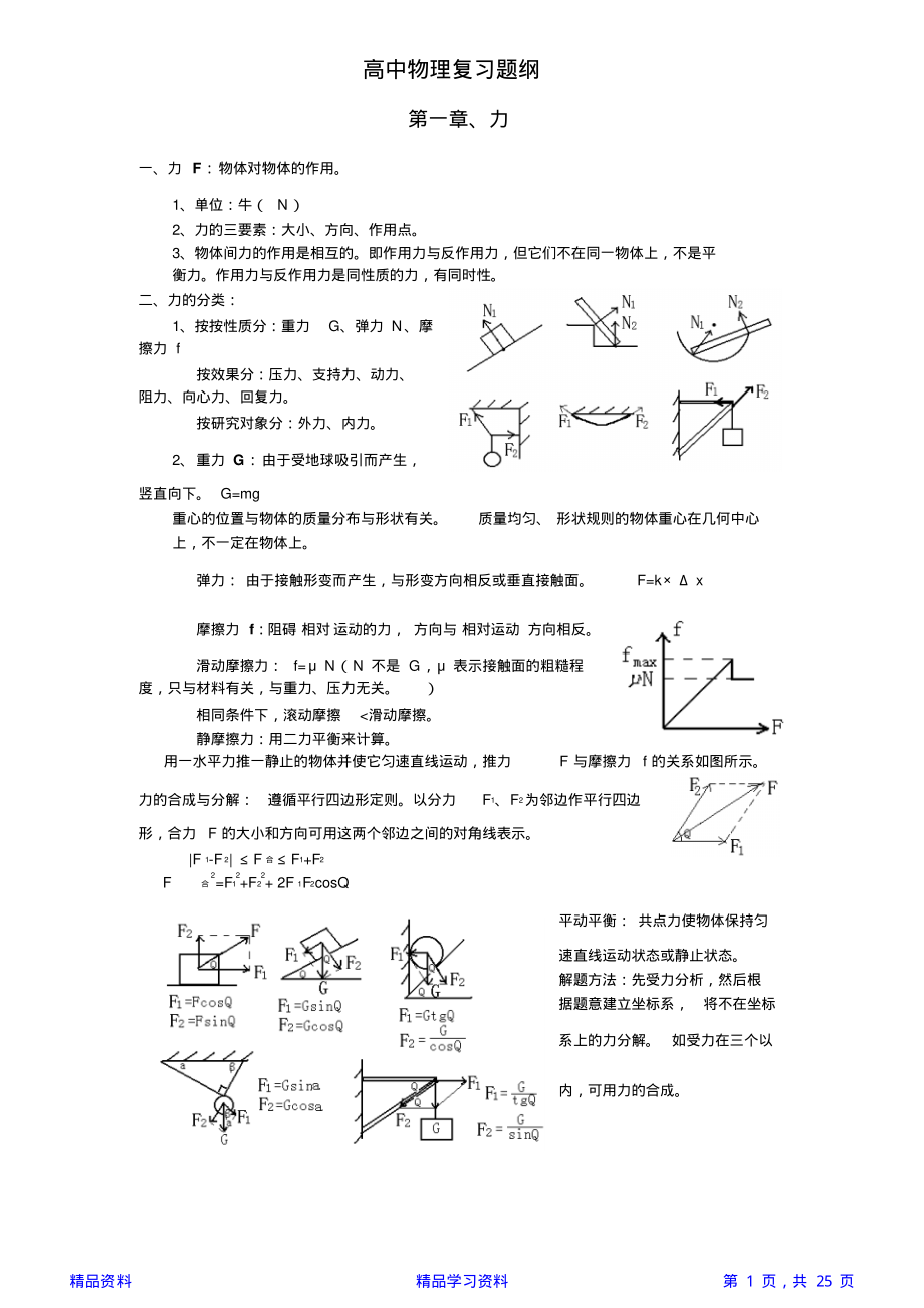 高中物理总复习提纲知识点汇总(超全)(精华版).pdf_第1页