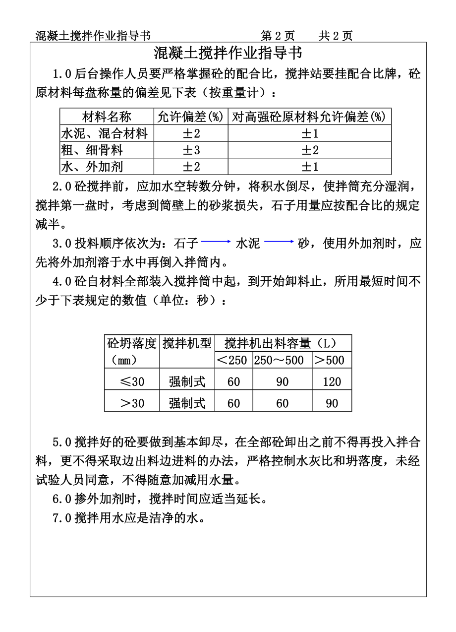 COP96-05混凝土搅拌作业指导书.DOC_第2页