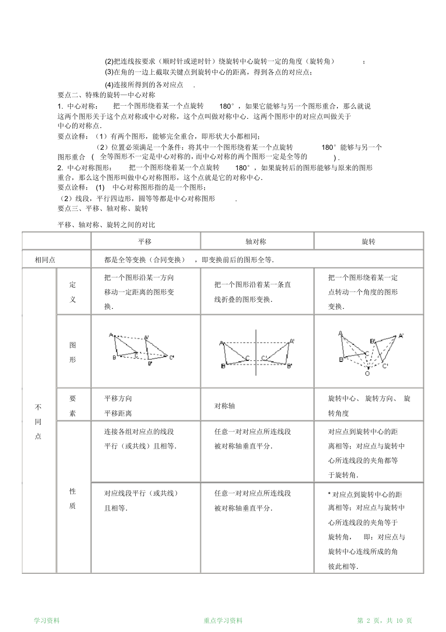 最新版初三数学中考专项练习《旋转》全章复习与巩固--知识讲解(提高)(超详细).doc_第2页