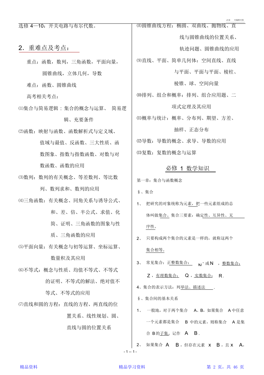 最新最全面整理全面《高中数学知识点归纳总结》 (2)(精华版).doc_第2页