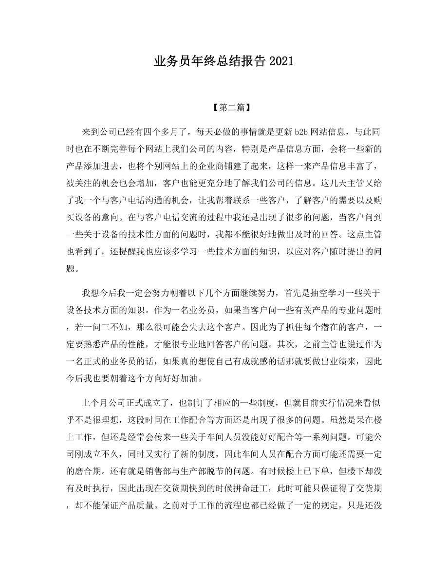 业务员年终总结报告2021.docx_第1页