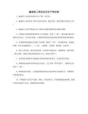 磁选机工岗位安全生产责任制.docx