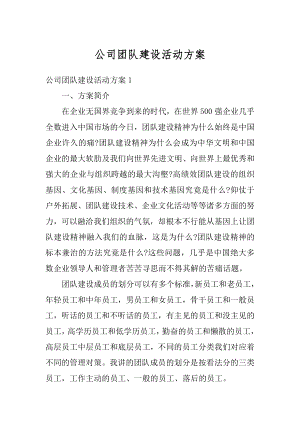 公司团队建设活动方案汇总.docx