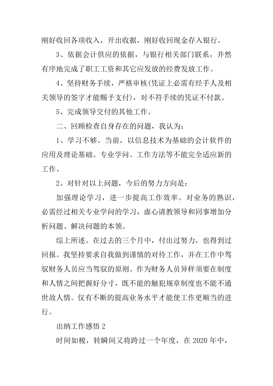 出纳工作感悟及心得汇总.docx_第2页