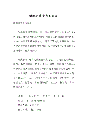 新春联谊会方案5篇例文.docx