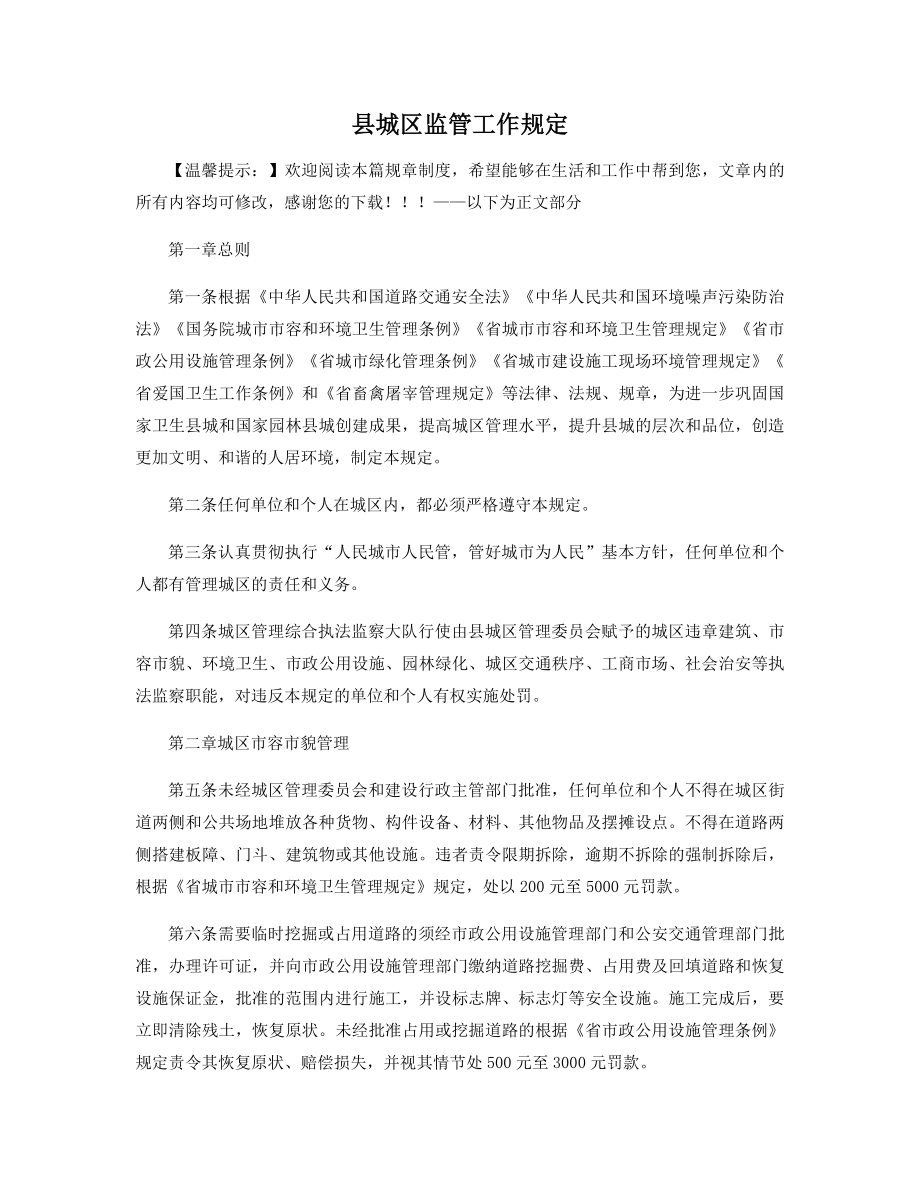 县城区监管工作规定精选.docx_第1页