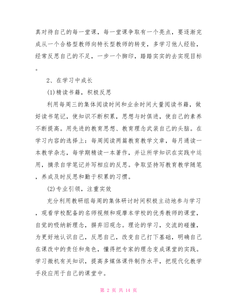 教师专业化发展计划.doc_第2页