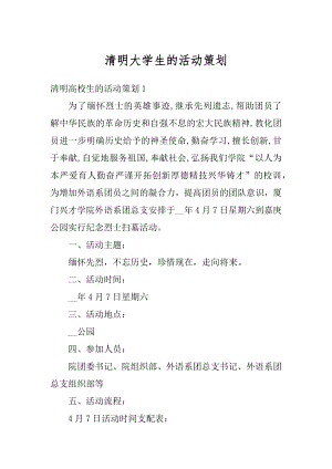 清明大学生的活动策划汇总.docx