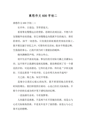 离愁作文600字初二优质.docx