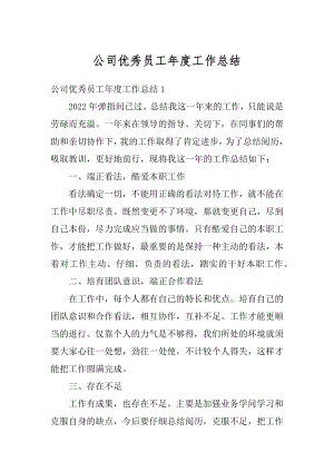 公司优秀员工年度工作总结精编.docx